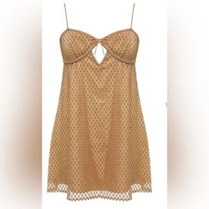 For love & lemons glitter slip dress (gold)